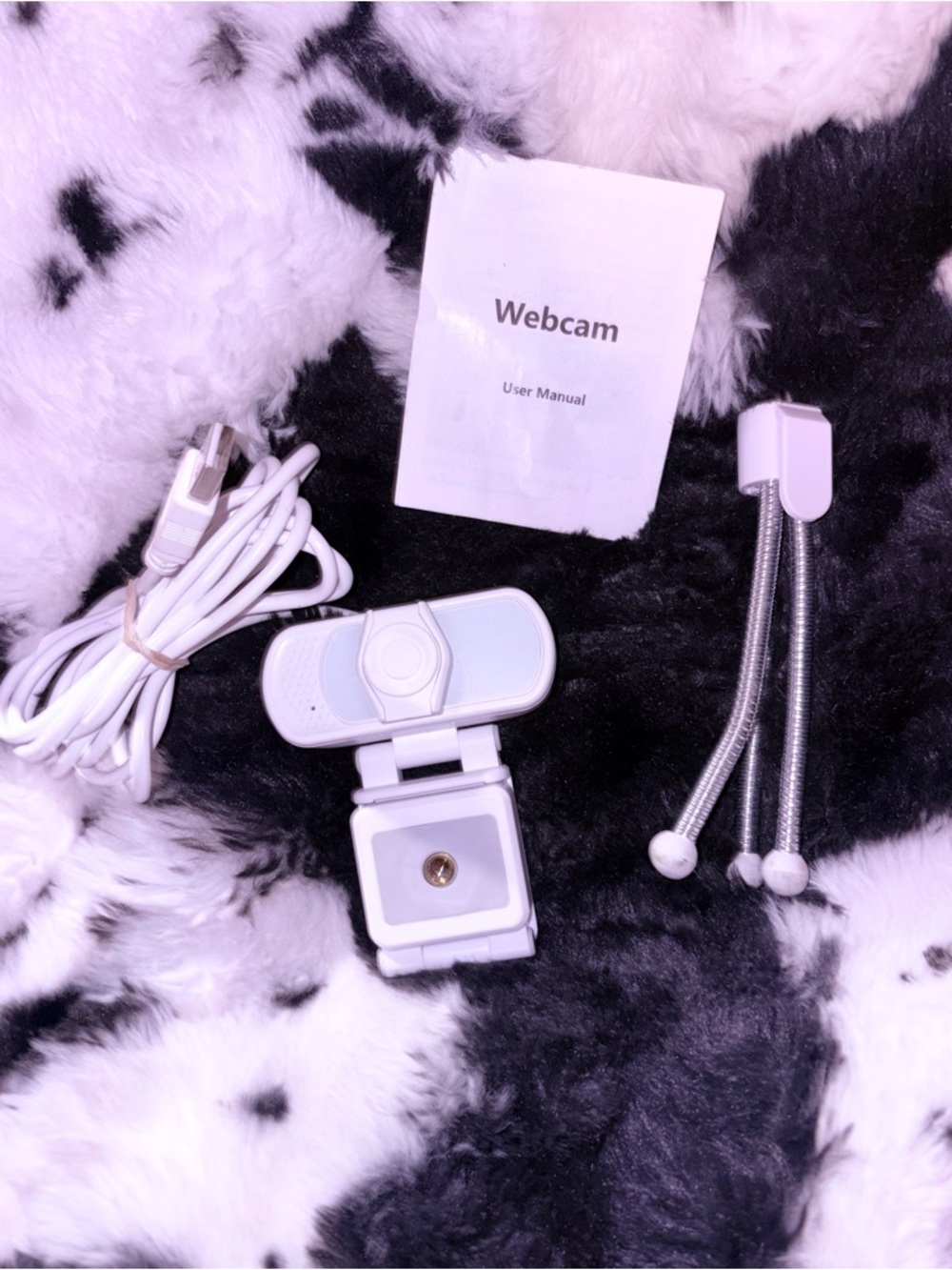 White USB Webcam with Flexible Mini Tripod